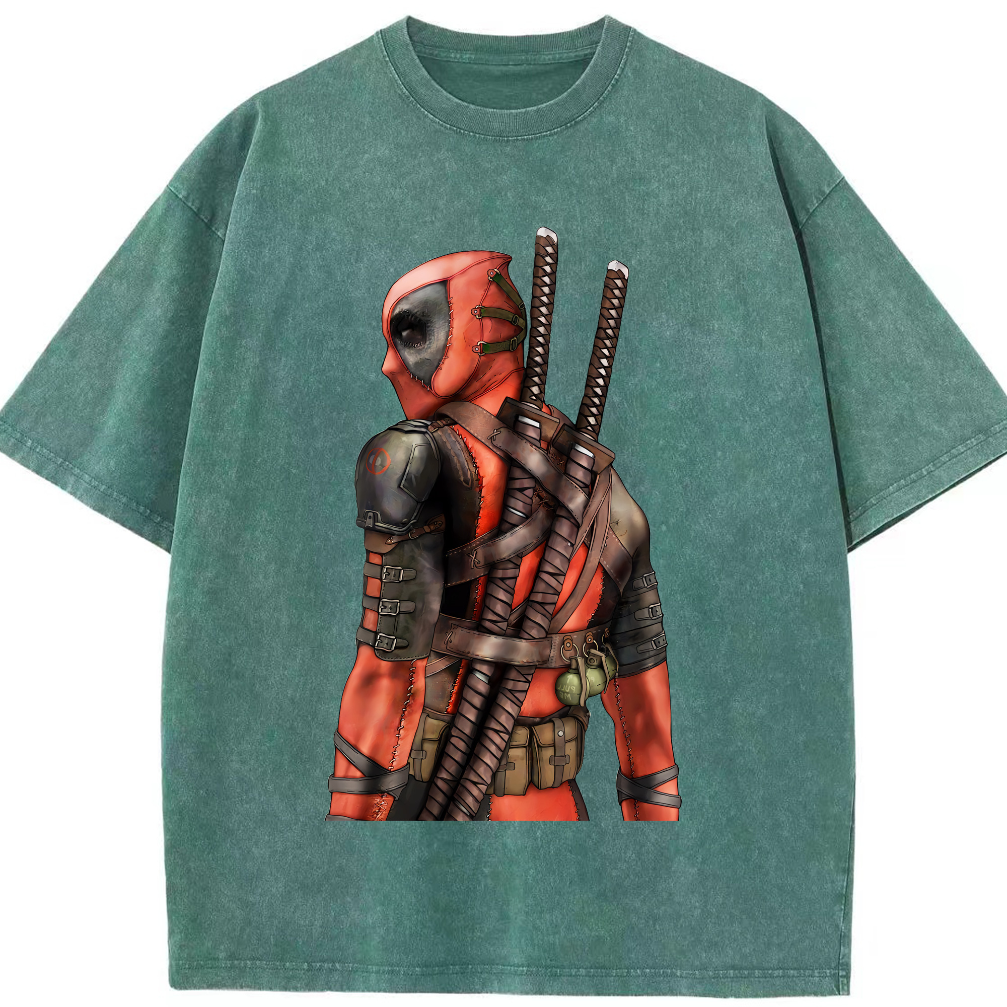 （画像用） Deadpool デッドプール 綿100% ヴィンテージ風 半袖Tシャツ（フロントプリント）